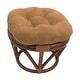 preview thumbnail 5 of 17, International Caravan Bali Papasan Footstool Saddle Brown