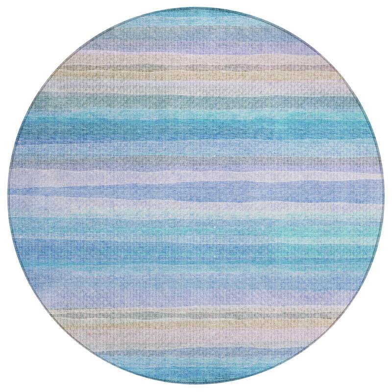 HomeRoots Striped Transitional Rectangle Outdoor Rug