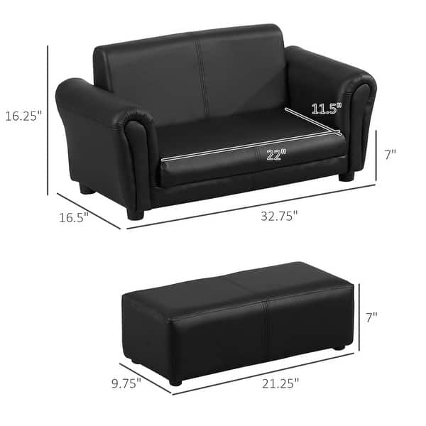 Kids Sofa Set with Footstool for Toddlers and Babies, Kids Couch for Playroom, Nursery, Living Room, Bedroom Furniture