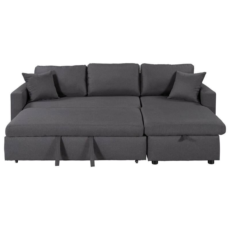 Modern Upholstery Sleeper Sectional Sofa with Storage Space