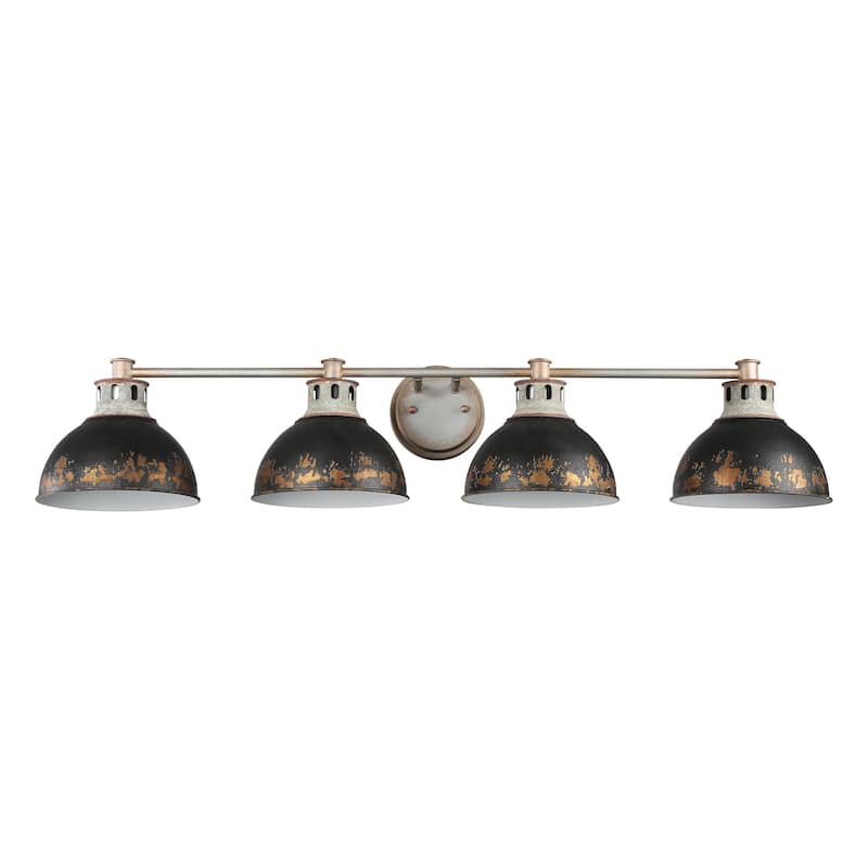 Golden Lighting 0865-BA4 ABI Kinsley 4 Light 8" Wide Vanity Light - Aged Galvanized Steel / Antique Black Iron