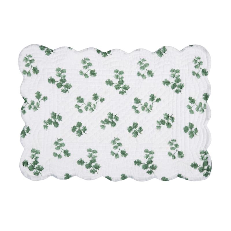 Marcy Blooms Scalloped Placemats Set of 6 Floral Design All, 13" x 19"