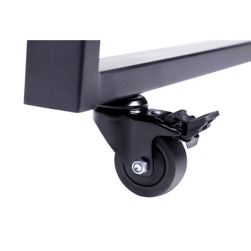 Rocelco 40 in. W Black Height Adjustable Standing Desk with Floor Stand and Gas Spring Assist Keyboard Tray Platform