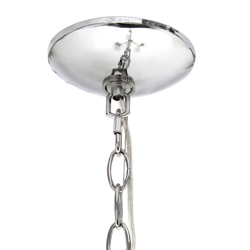 15" Industrial 3 Light Pendant Chandelier with Chrome Finish and Clear Glass Shade for Dining Room or Foyer Lighting - 63