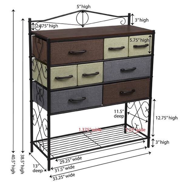 7 X 14 X 12.75 Multi-Color Antiqued 4 Drawer Tabletop Organizer 7 X 14 X 12.75 Multi-Color Antiqued 4 Drawer Tabletop Organizer