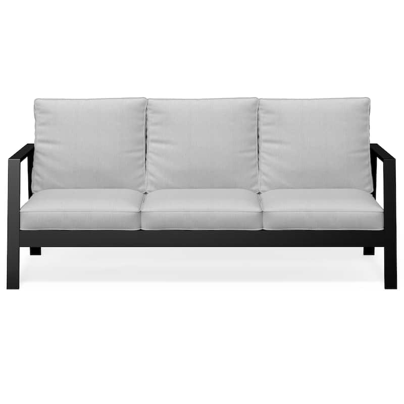 74.8'' Metal Outdoor Patio Sofa - Grey