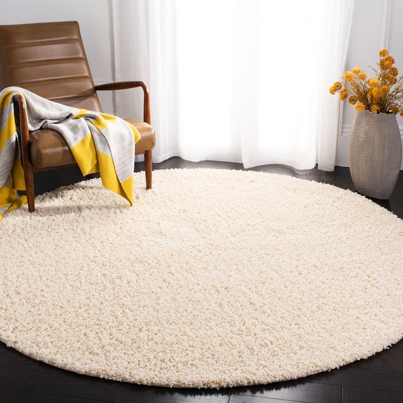 SAFAVIEH Athens Bharati Ilaha 1.5-inch Thick Rug - 6'7" Round - Ivory