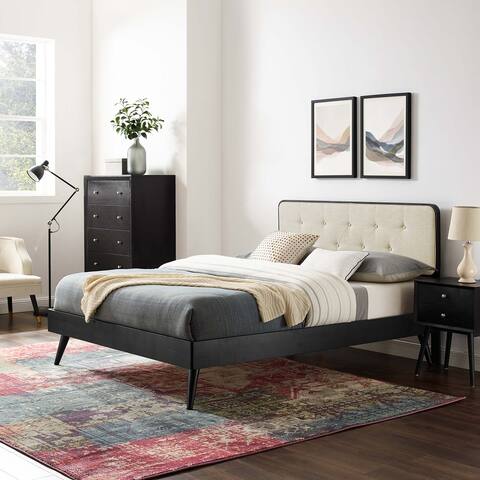 Bridgette Twin Wood Platform Bed With Splayed Legs