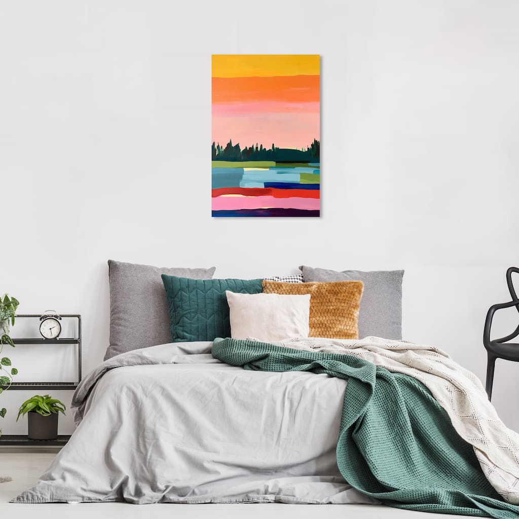 Wynwood Studio Nature and Landscape Spicy Sunset Orange and Tropical Wall Art Canvas Print