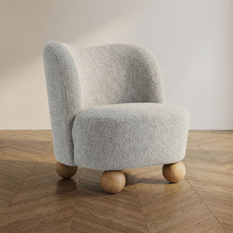 Furniture of America Velra Modern 28-inch Boucle Wing Accent Chair - Grey