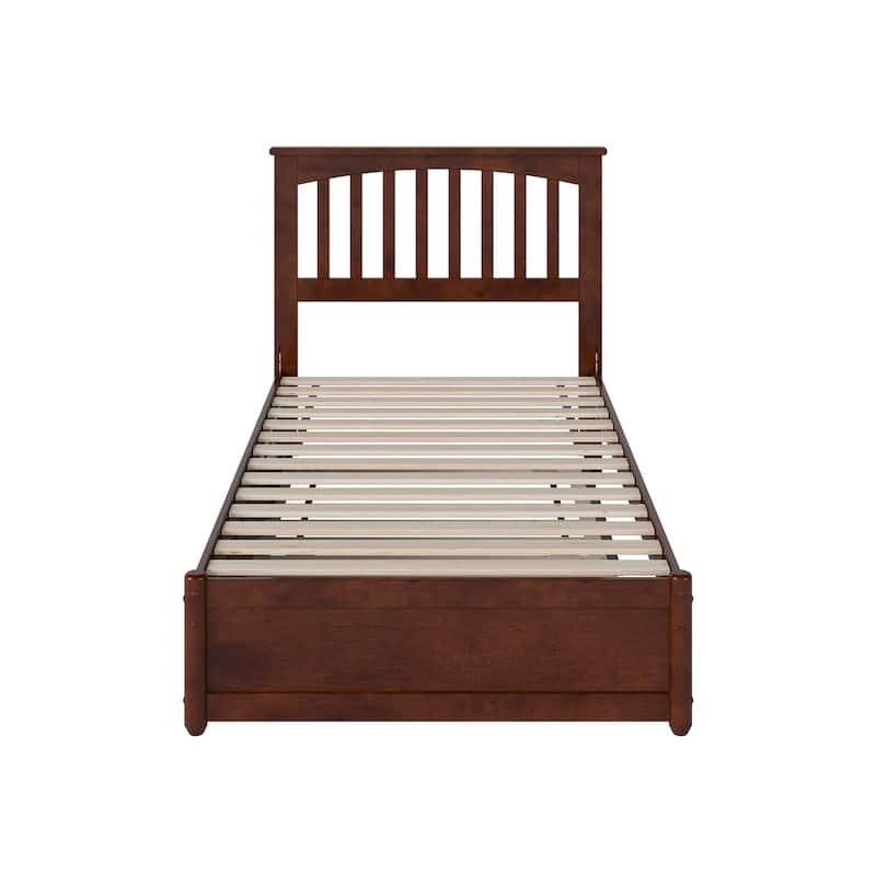 Everett Platform Bed with Panel Footboard and Twin Trundle