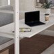 preview thumbnail 3 of 7, White Twin Size Solid Wood Loft Bed with Convertible Desk and 2 Drawer, Full-Length Guardrails, Cushion Sets Included