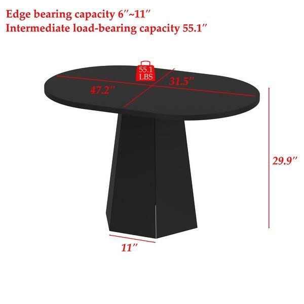 Modern Black Oval Dining Table – Elegant Centerpiece for Your Dining Space
