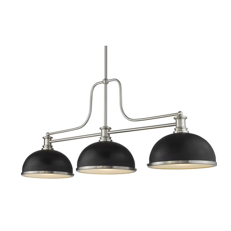 Bellevue ZCH30012 Agnes 3 Light 52" Wide Billiard and Linear - Brushed Nickel / Matte Black