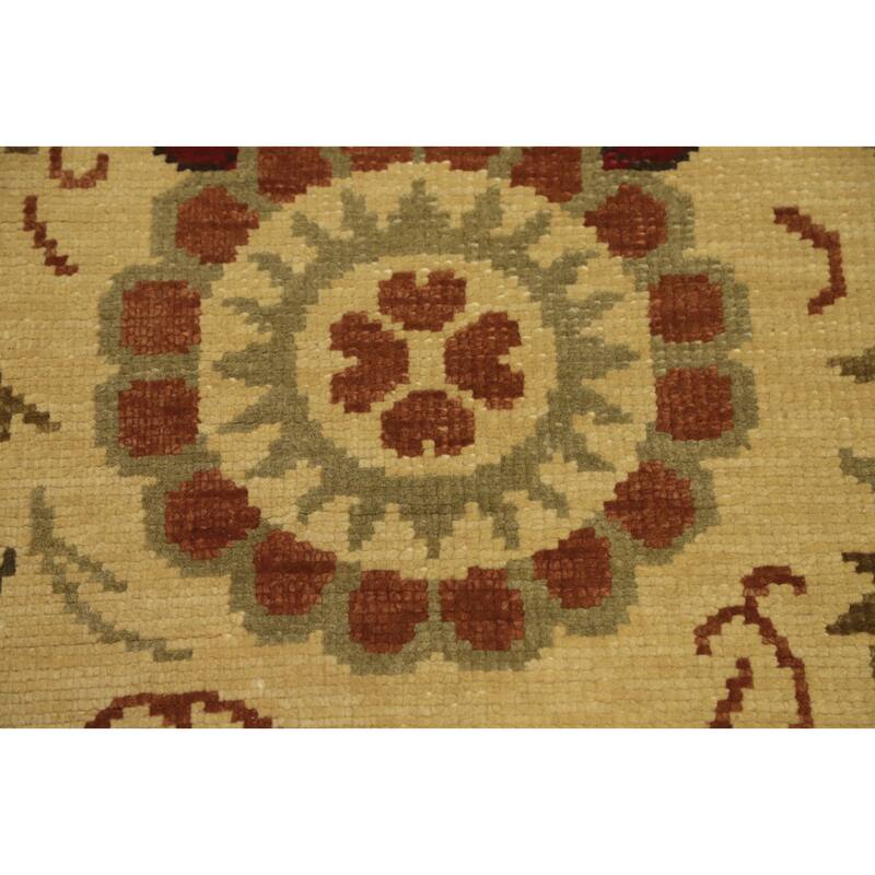 All-Over Floral Indian Area Rug 7x10 - 9' 11'' X 6' 6''