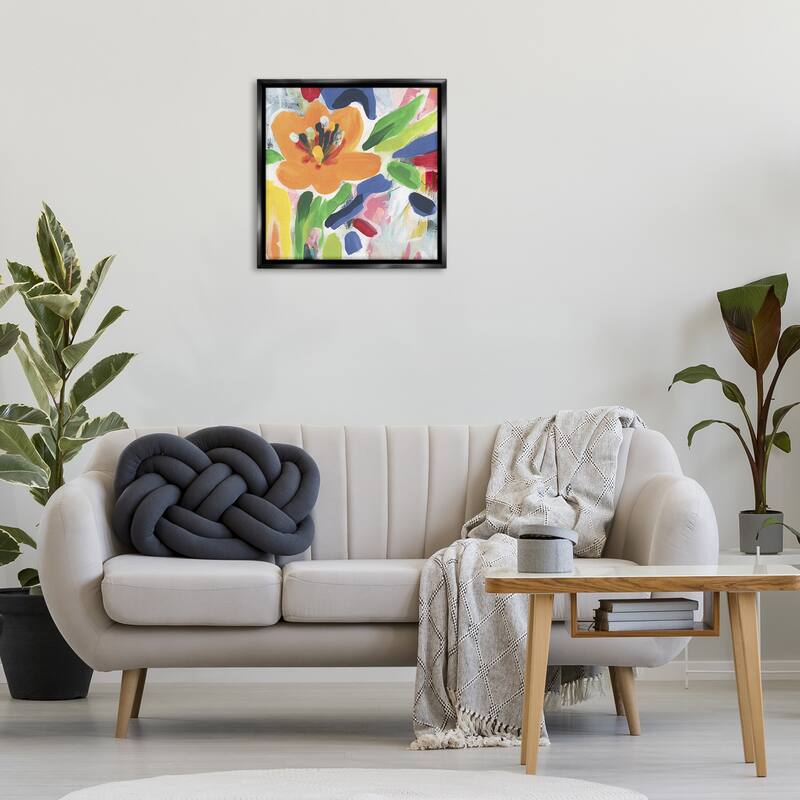 Stupell Blossoms in Rich Hues Framed Floater Canvas Wall Art Design By June Erica Vess