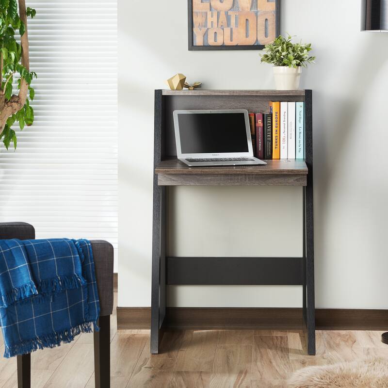 DH BASIC Modern Black Leaning 26" Privacy Writing Desk by Denhour