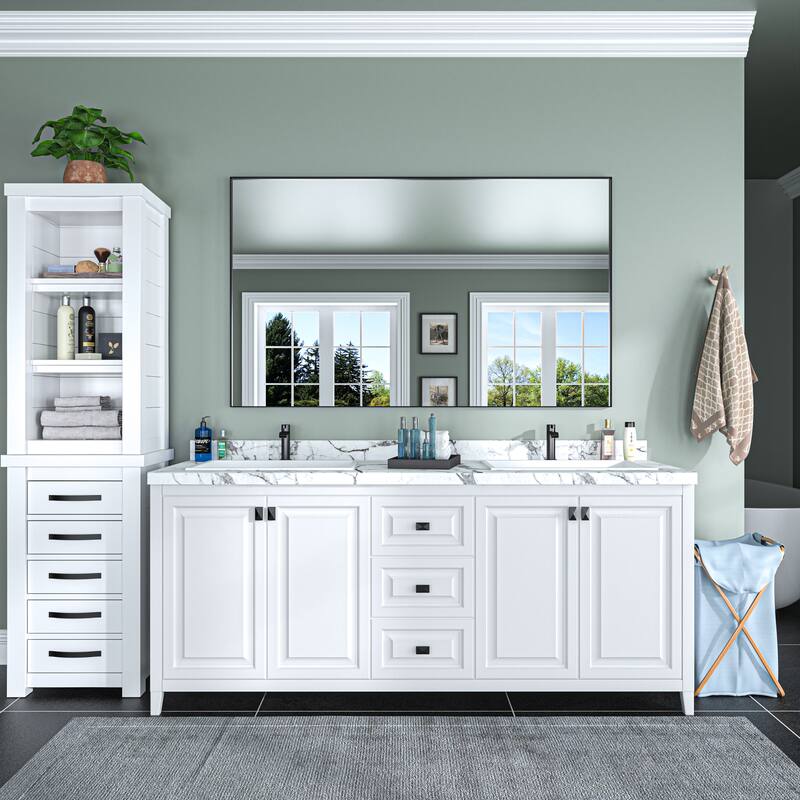 Organnice Rectangular Mirror Modern Black Frame Bathroom Vanity Mirror Clean Glass