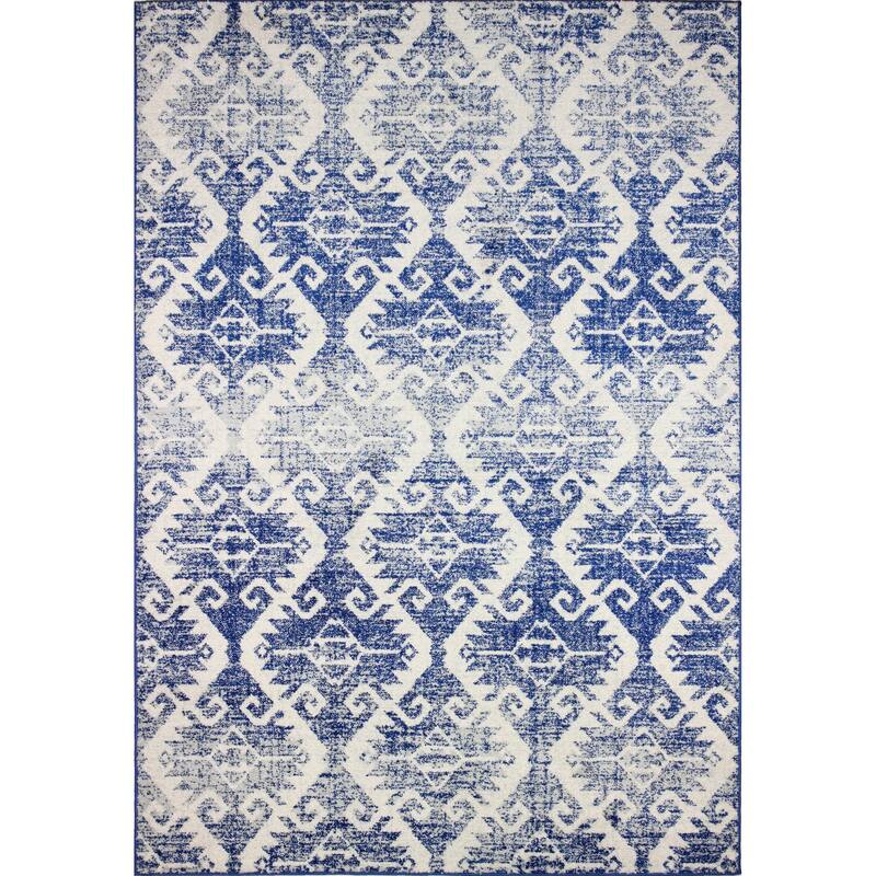 Bashian Zelig Ivory/Blue Transitional Area Rug