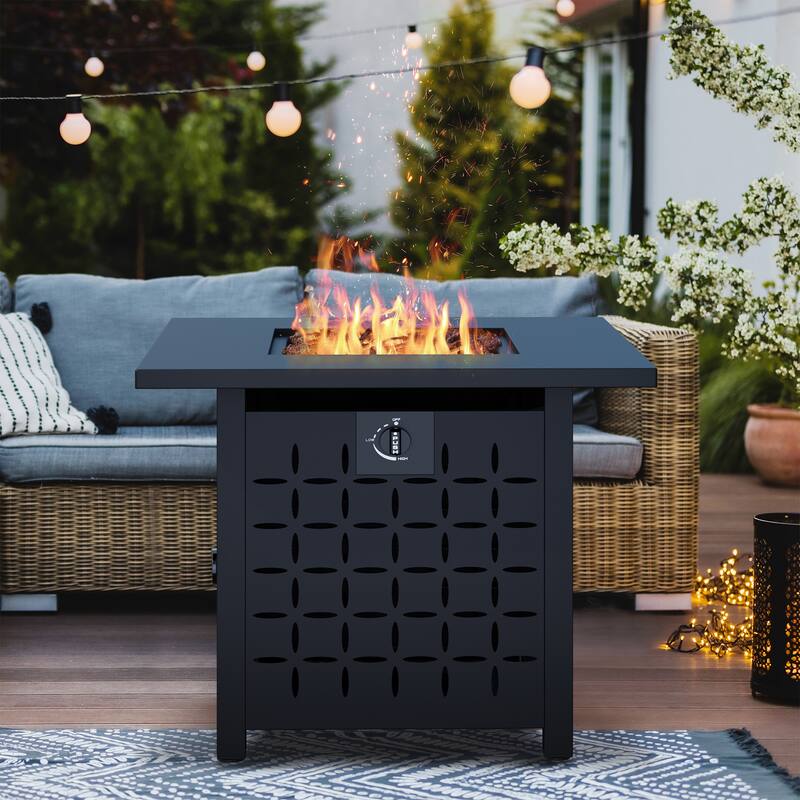 Futzca Gas Fire Pit Table, 50,000 BTU Outdoor Propane Firepit Table