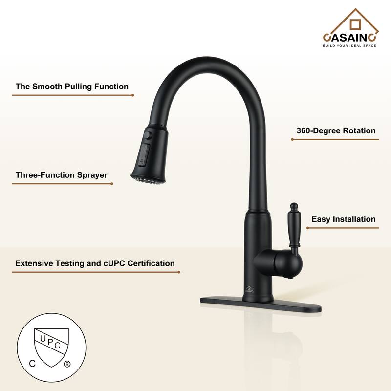 Single Handle Pull-Down Sprayer Kitchen Faucet