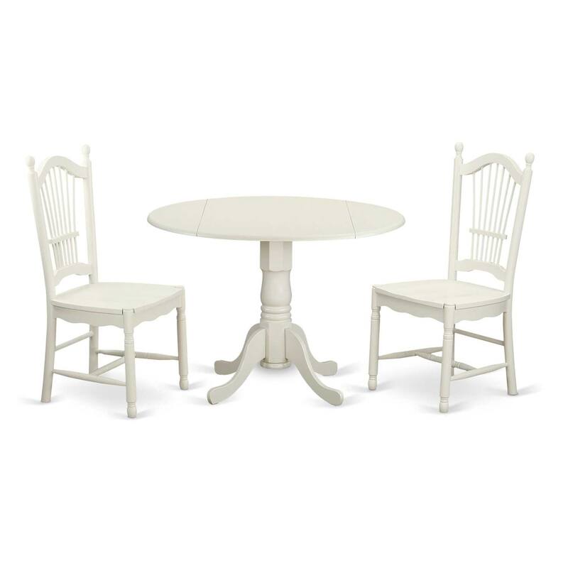 HomeStock 3-Pc Buttermilk and Cherry Solid Wood Top - Dining Room Set - Seats 4