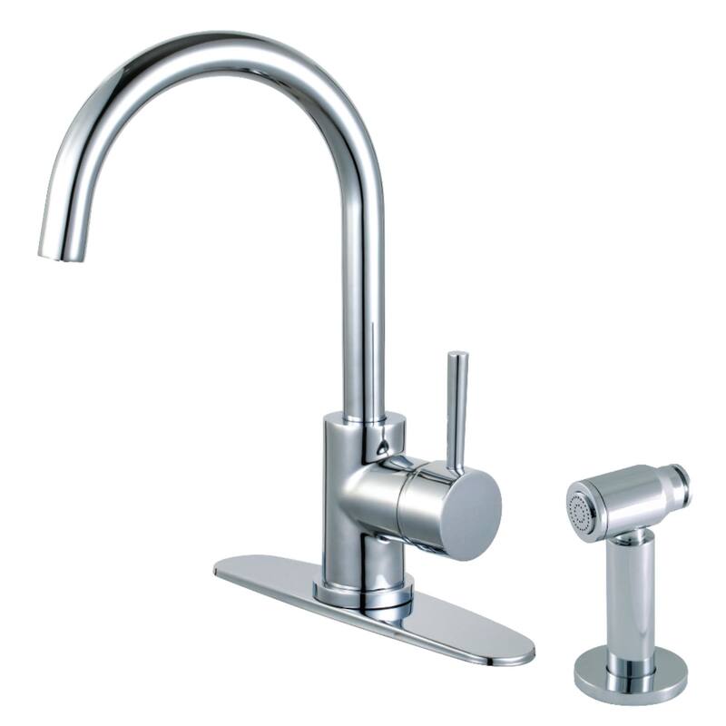 Kingston Brass Concord 1.8 GPM Standard Kitchen Faucet - Includes Side - Polished Chrome