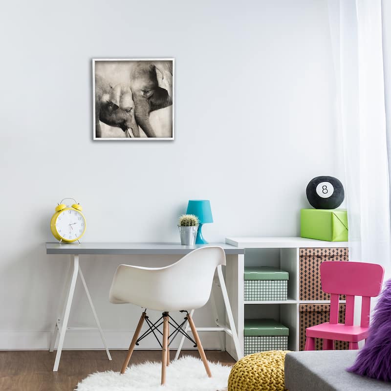 Stupell Elephant & Baby Hug Framed Giclee Art Design By CAD Designs