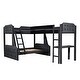 preview thumbnail 12 of 10, L-Shaped Twin over Full Bunk Bed with Desk and Upholstered Panels