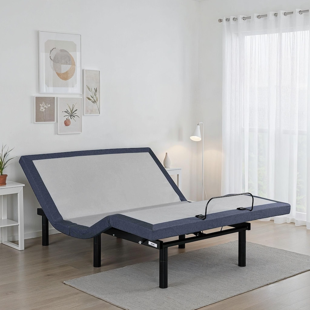 Twin Size Steel Adjustable Platform Bed with Head/Foot Position Adjustment, Bluetooth and 850 lb Capacity