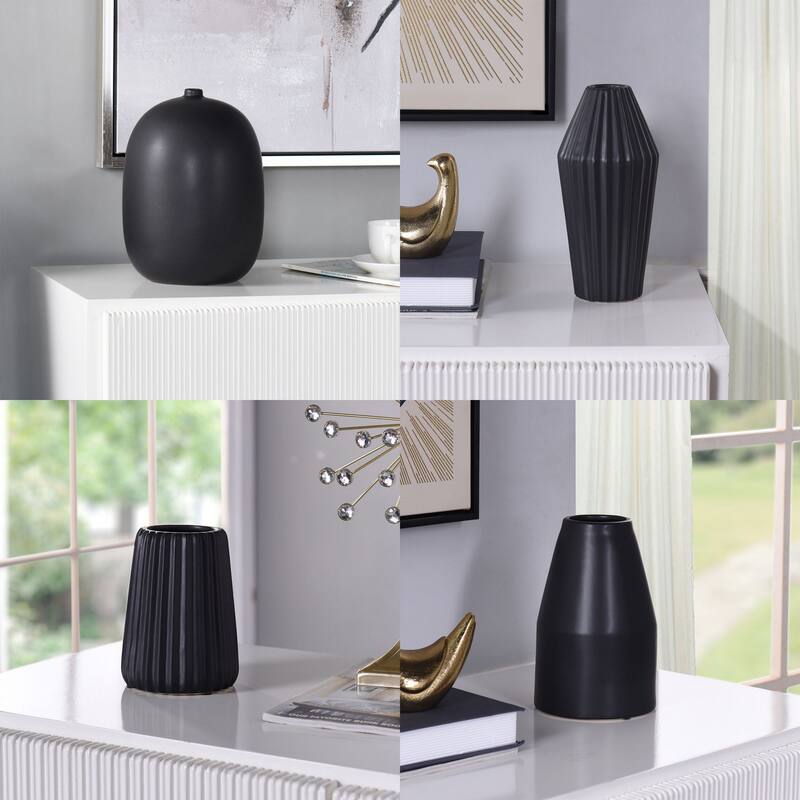 Dann Foley Lifestyle - Small Ceramic Vases - Satin Finish - Set of 4