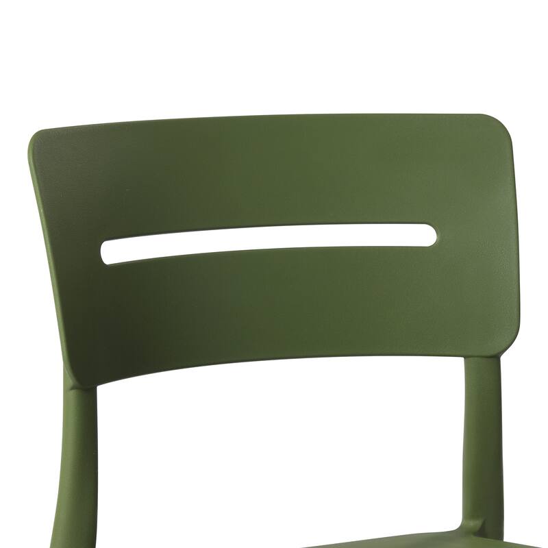 Frond and Form Modern Outdoor Patio Stacking Dining Side Chair (Set of 2)
