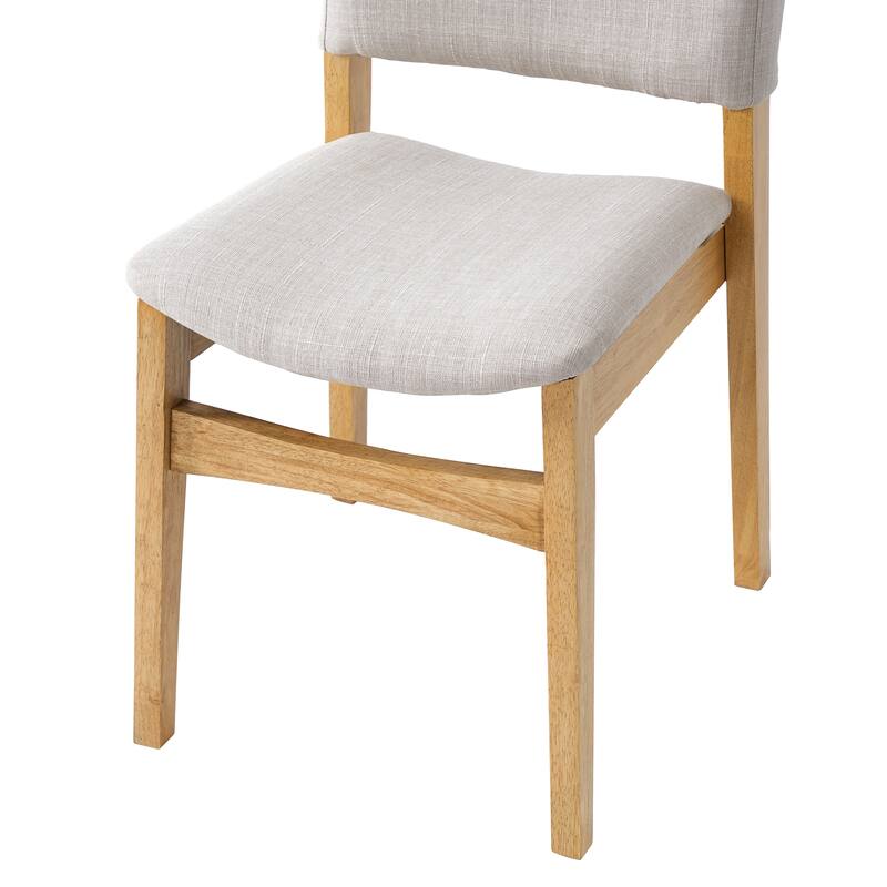Roomfitters Dining Chairs Set of 4, Upholstered Linen Kitchen Chairs with Solid Wood Frame, Space Saving Dining Seating
