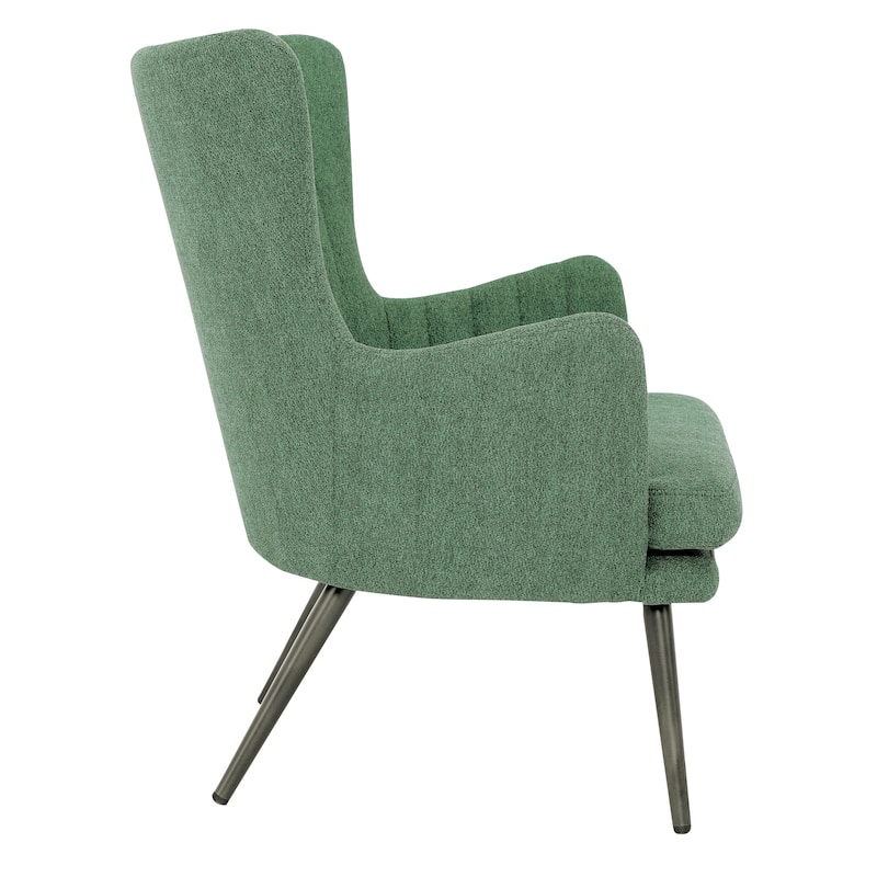 Jenson Accent Chair with Fabric and Grey Legs