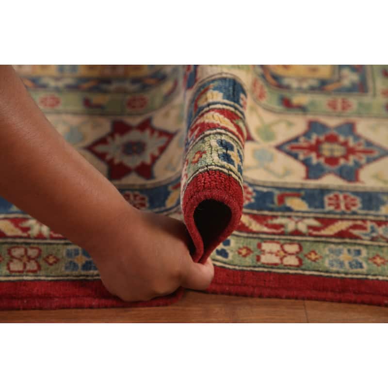 Red Kazak Area Rug Handmade Traditional Oriental Wool Carpet - 10'0"x 12'10"