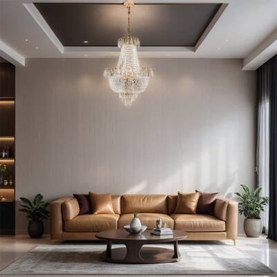Gold Crystal Chandeliers,Large Contemporary Luxury Ceiling Lighting
