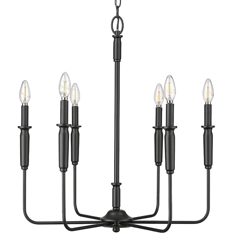 Millennium Lighting 29306 Savanne 6 Light 24" Wide Taper Candle Style - Matte Black