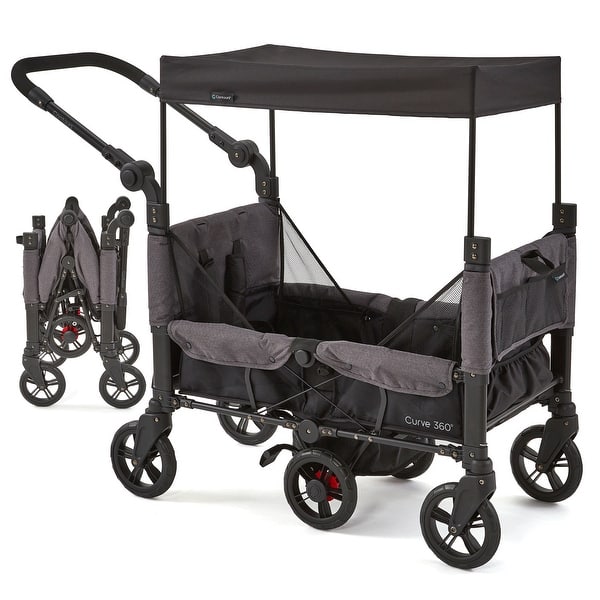 slide 2 of 5, Contours Curve 360 Stroller Wagon - Black
