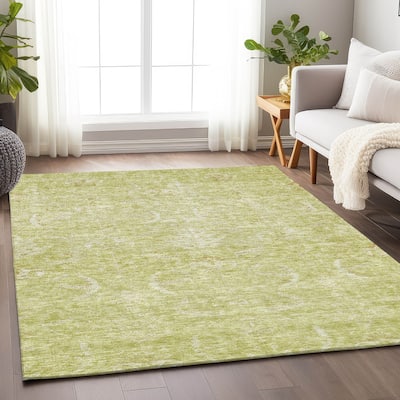 Machine Washable Indoor/ Outdoor Boho Traditional Chantille Rug