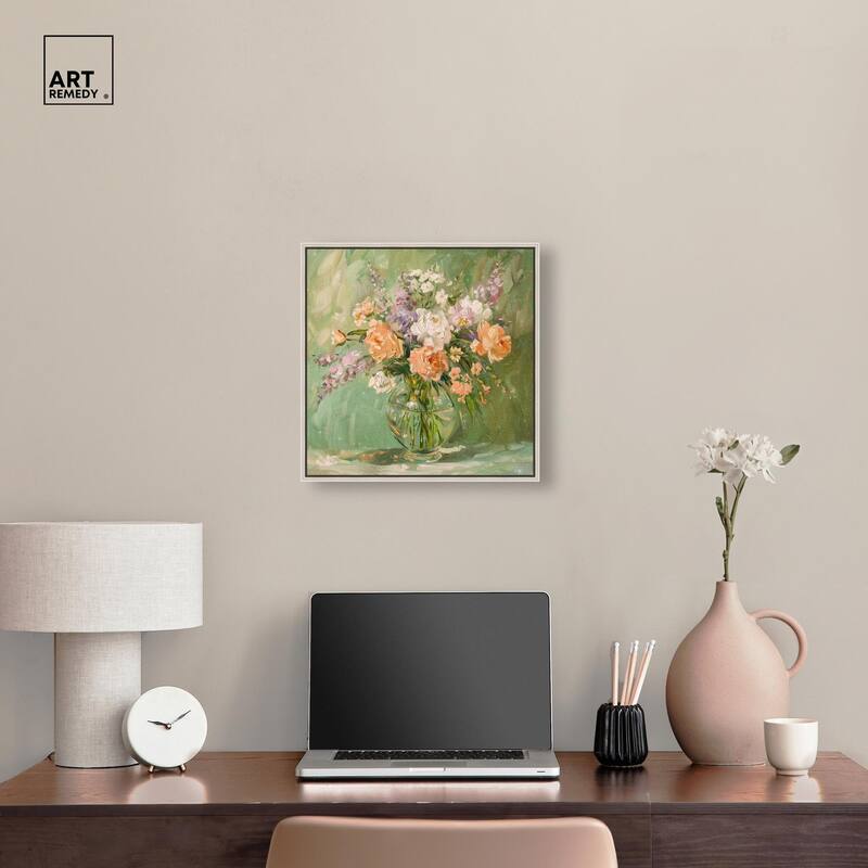 Vase and Greenery Canvas by Art Remedy