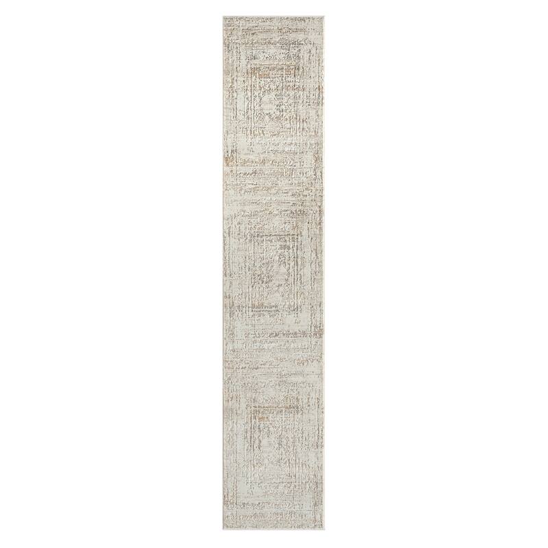 Bailey Transitional Distressed Beige/Brown Performance Indoor Area Rug by Sevita