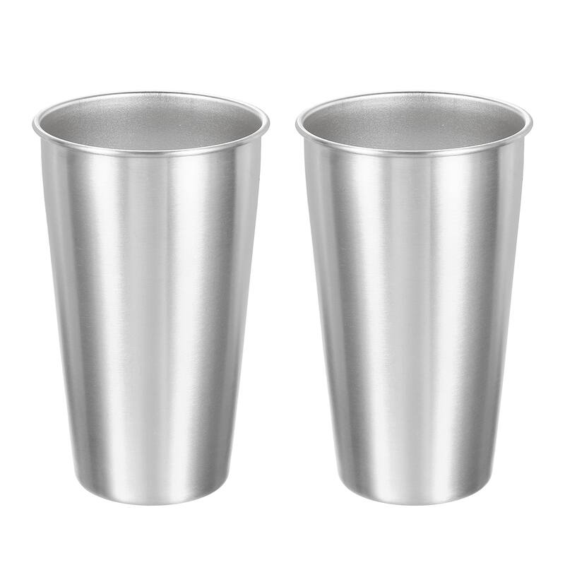 2 Pcs 304 Stainless Steel Cup, Water Glasses Cup Tumbler Silver