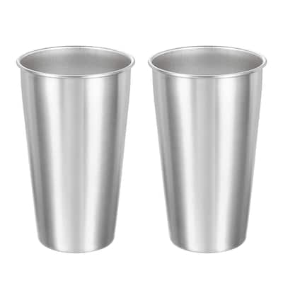 2 Pcs 304 Stainless Steel Cup, Water Glasses Cup Tumbler Silver