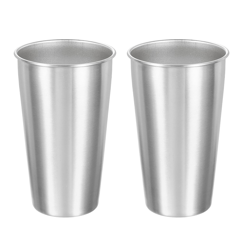 2 Pcs 304 Stainless Steel Cup, Water Glasses Cup Tumbler Silver