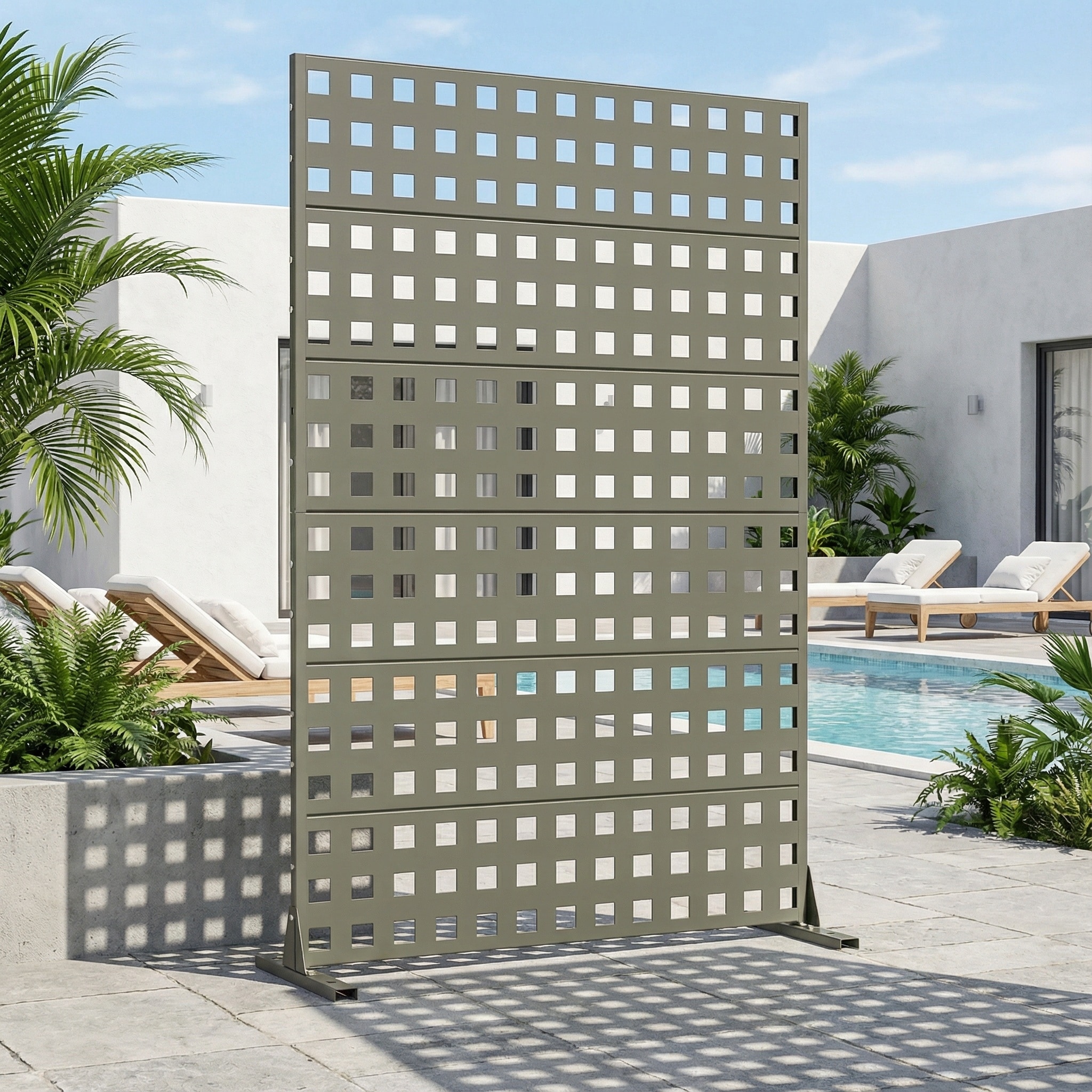 Outdoor Rectangle Privacy Screens Metal Screen Fence Panel