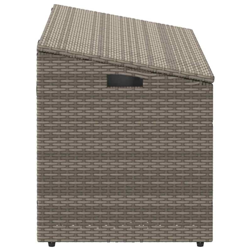 vidaXL Garden Storage Box Grey PE rattan, powder-coated steel Medium - 19.7 x 43.3 x 22.8