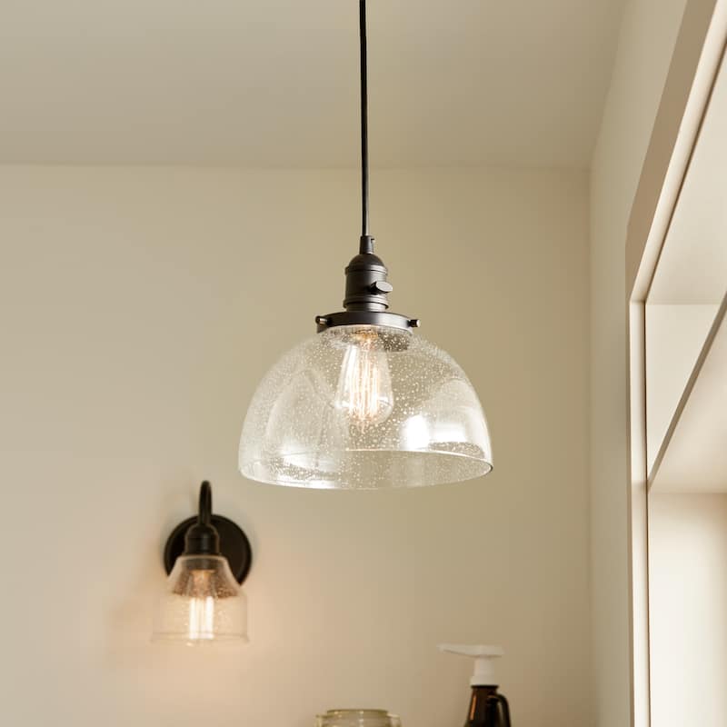 Kichler Lighting Avery 10.25 in. 1-Light Black Bowl Mini Pendant Light