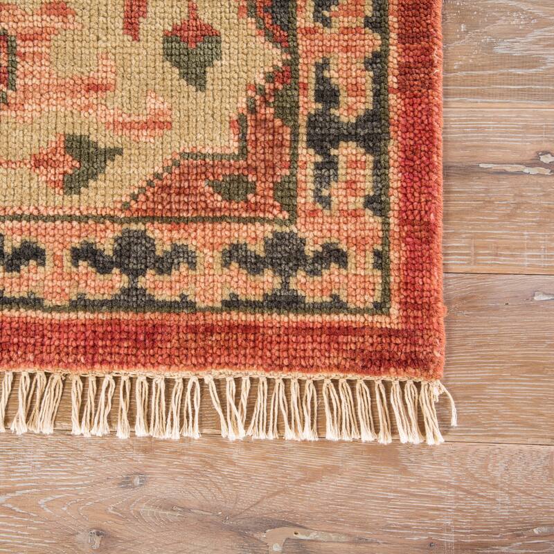 Hand-Knotted Oriental Orange Area Rug