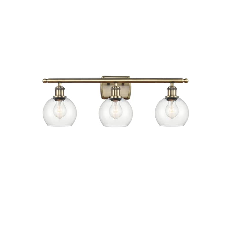 Innovations Lighting 516-3W-9-26 Athens Vanity Athens 3 Light 26" Wide - Antique Brass / Clear