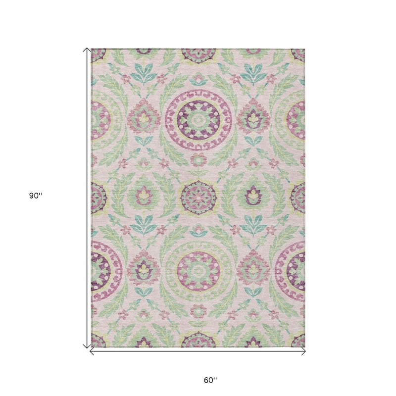 HomeRoots Floral Transitional Rectangle Outdoor Rug